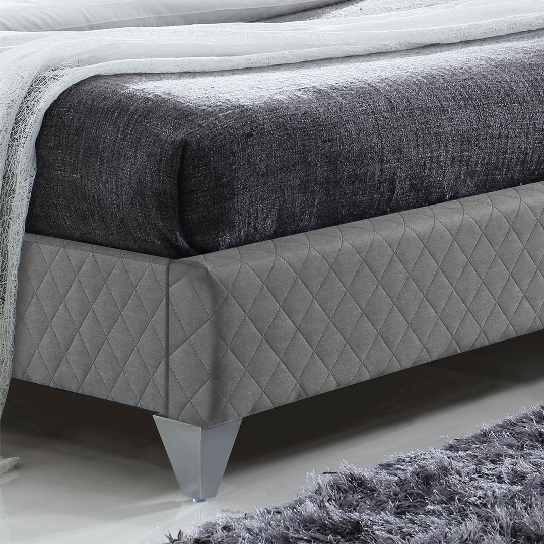 Fabric Double Bed With Sprung Slatted Base - Brooklyn