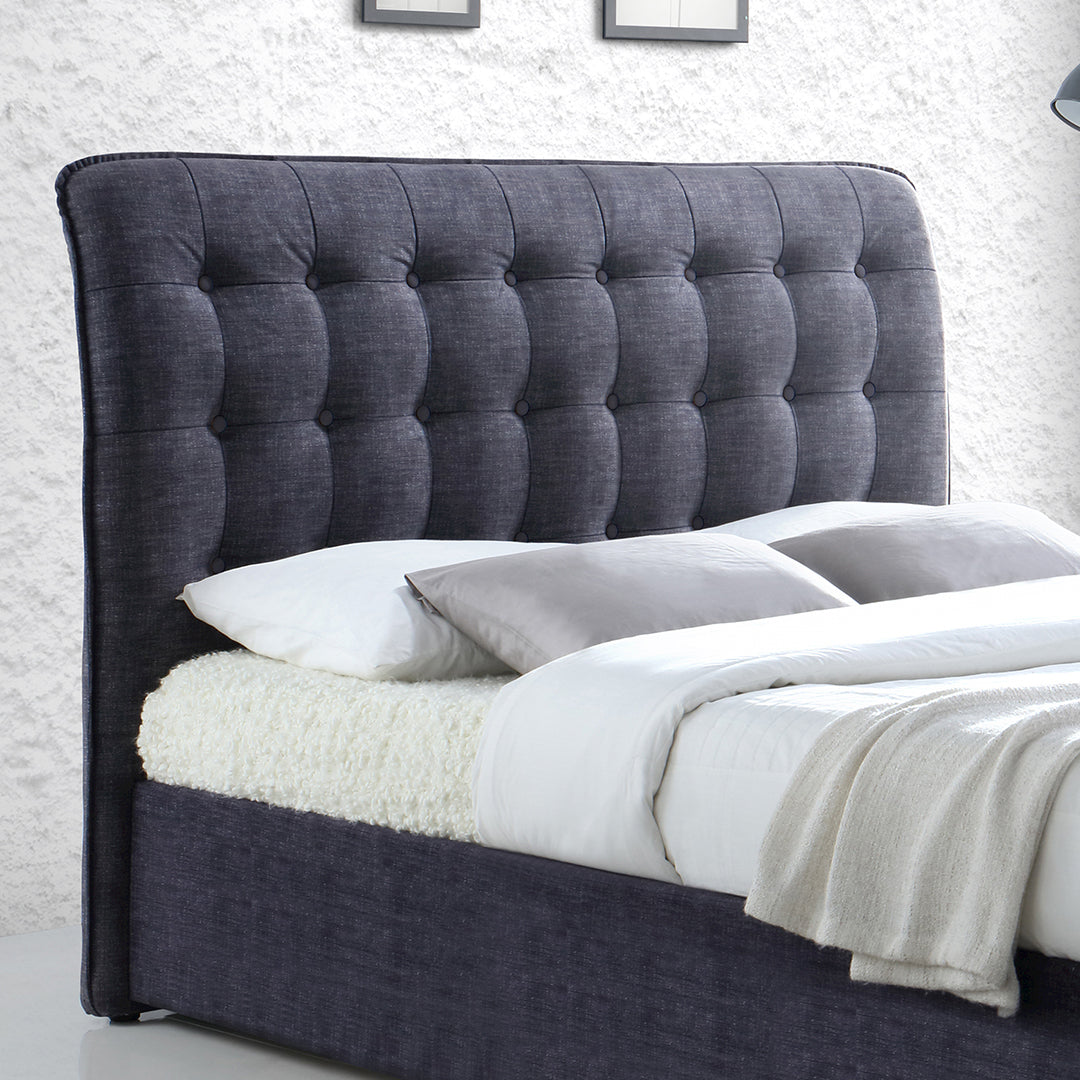 Fabric Double Bed With Sprung Slatted Base - Hamilton