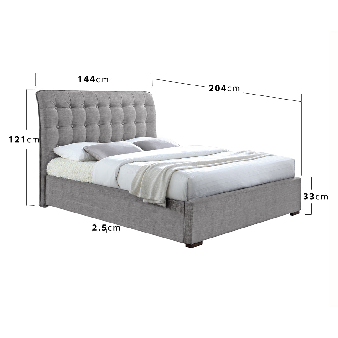 Fabric Double Bed With Sprung Slatted Base - Hamilton