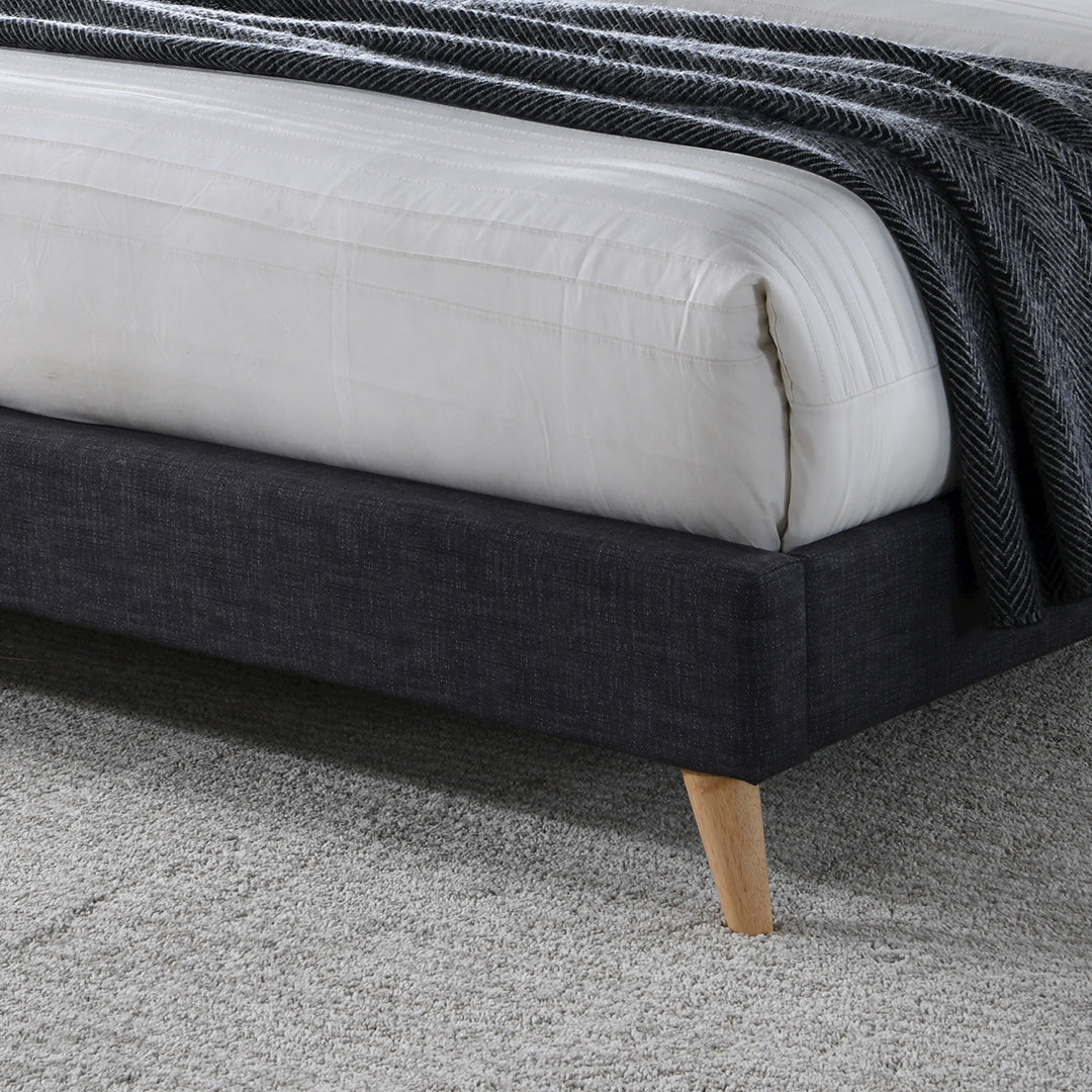Fabric Double Bed With Sprung Slatted Base - Novara