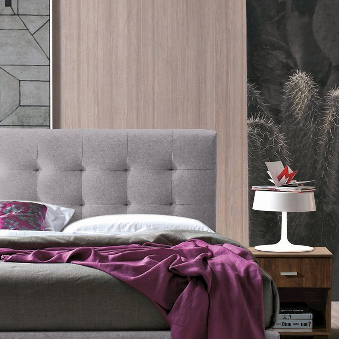 Fabric Double Bed With Sprung Slatted Base - Novara