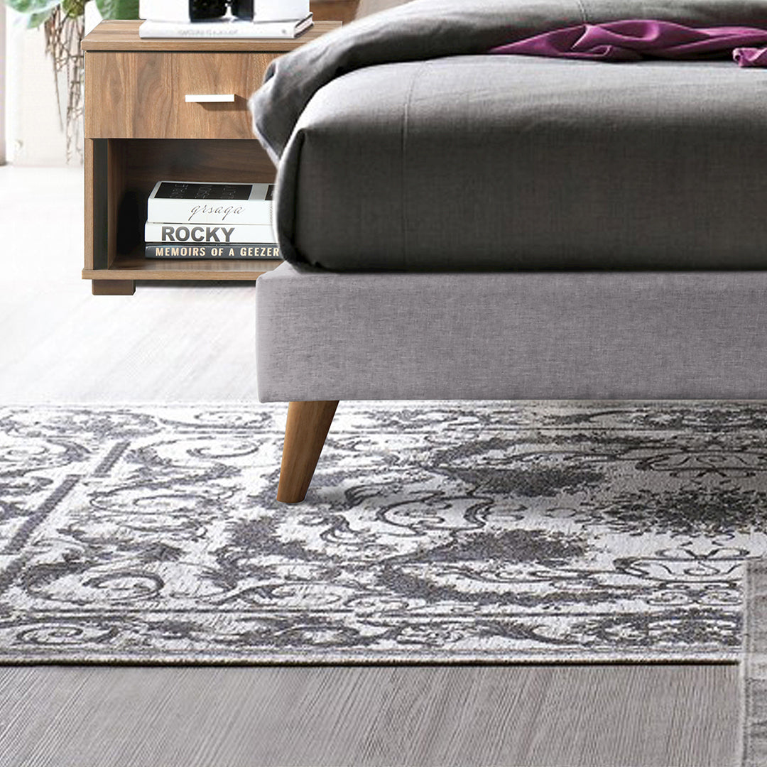 Fabric Double Bed With Sprung Slatted Base - Novara