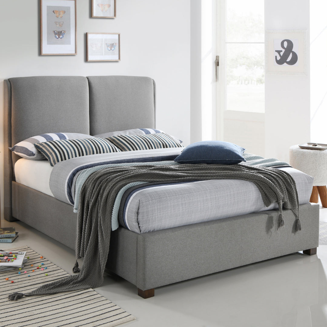 Fabric Double Bed With Sprung Slatted Base - Oakland