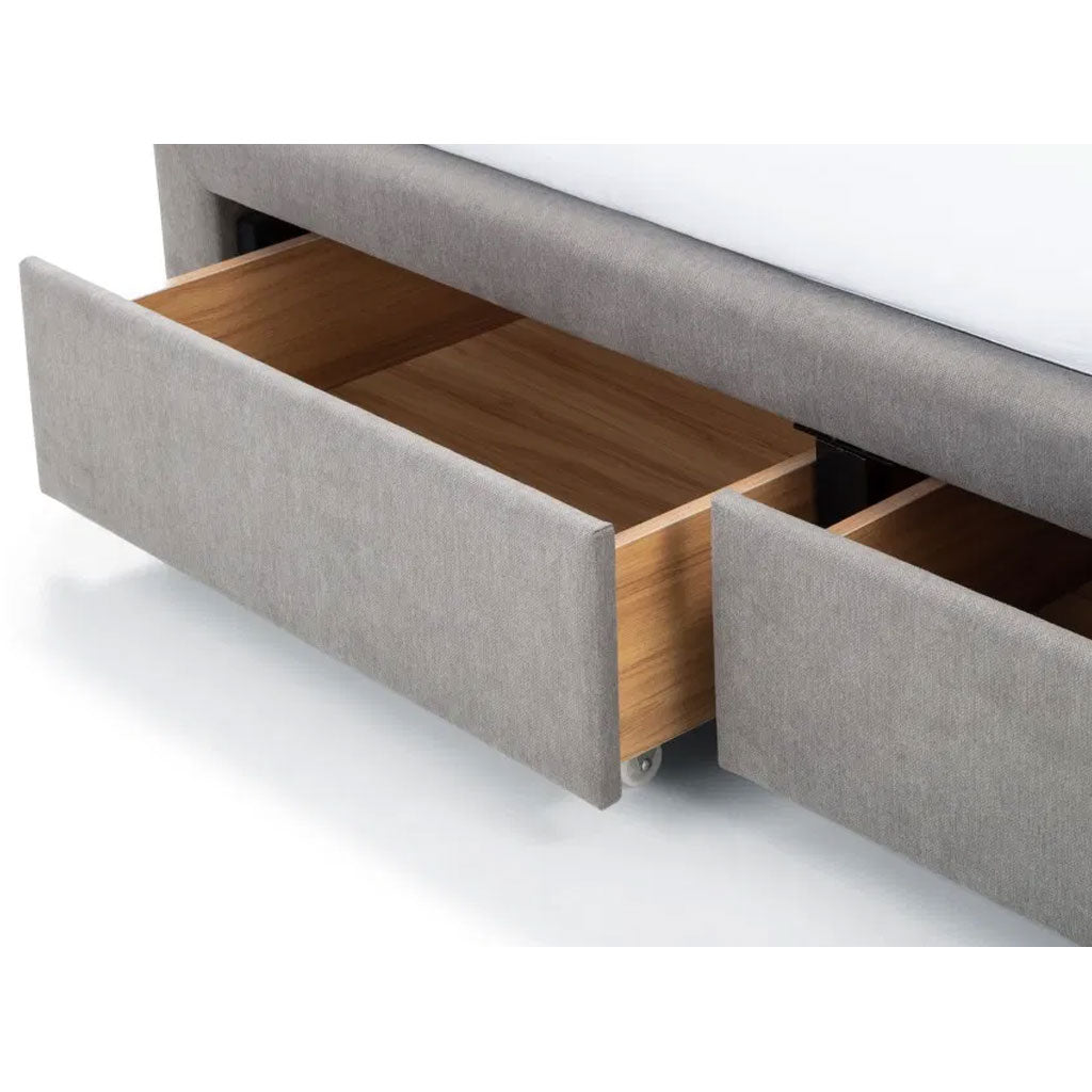 Fabric Double Bed With 4 Drawers - Fullerton
