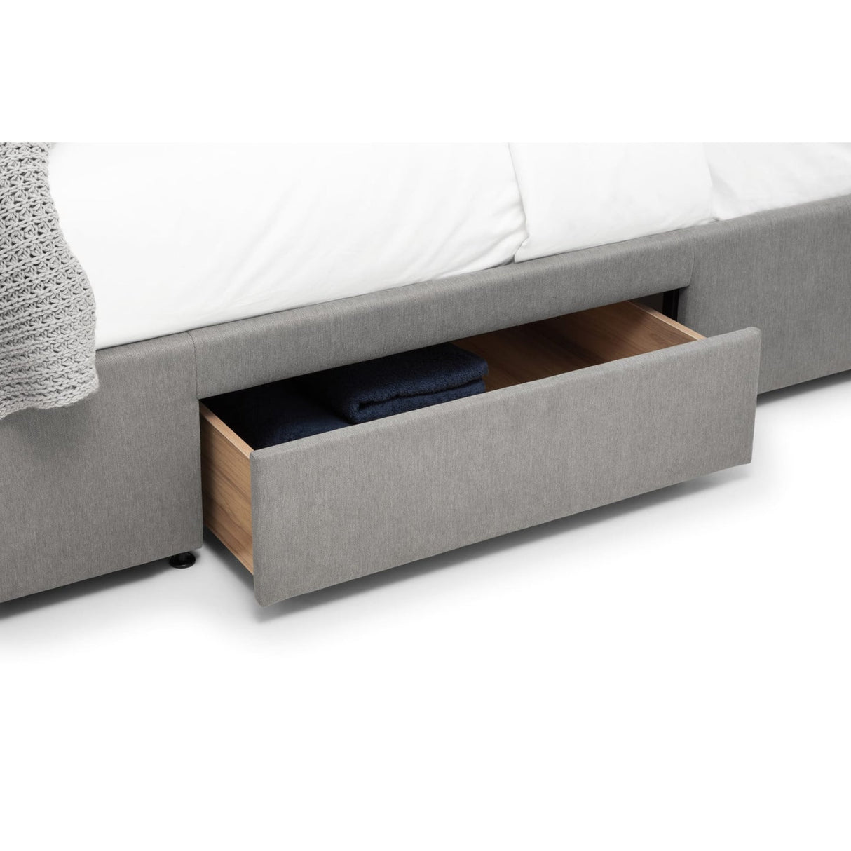 Fabric Double Bed With 4 Drawers - Fullerton
