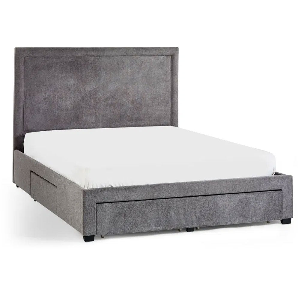 Fabric Double Bed With 4 Drawers - Mayfair