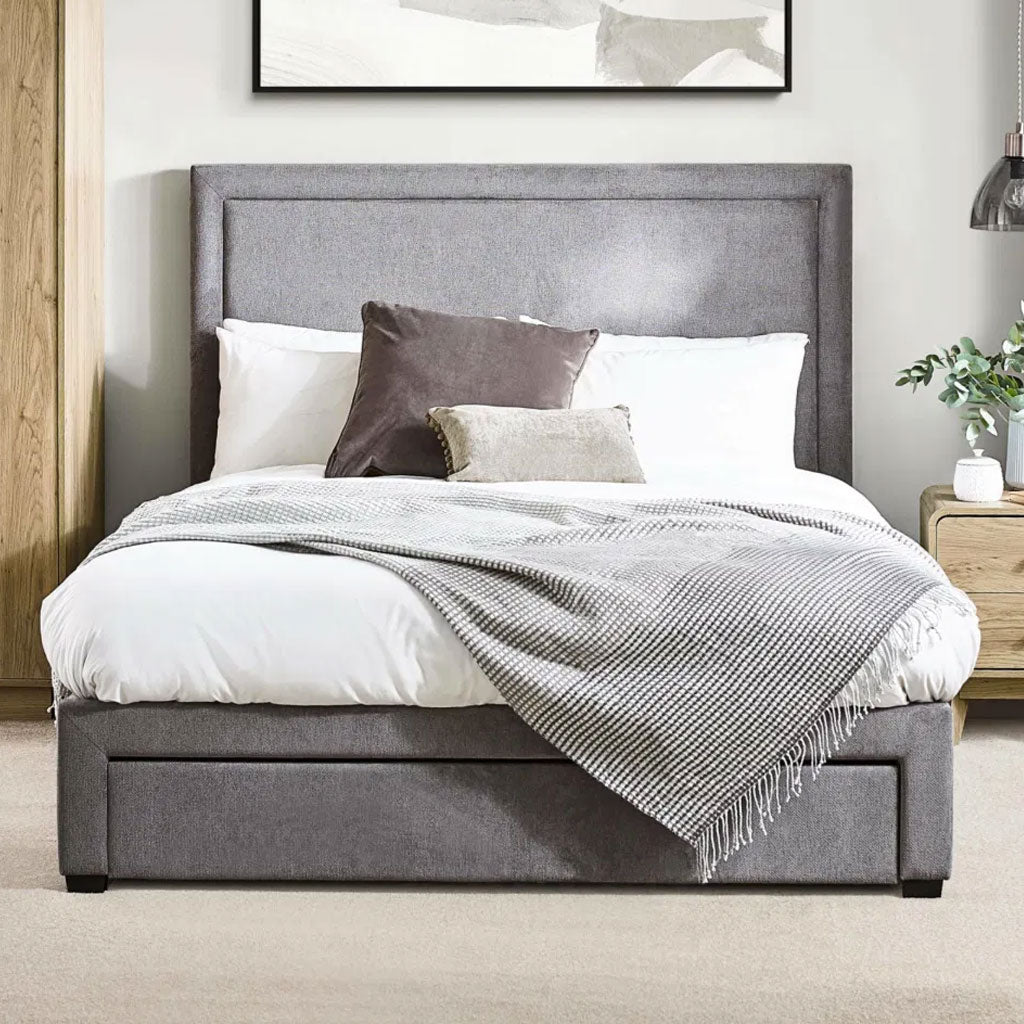 Fabric Double Bed With 4 Drawers - Mayfair