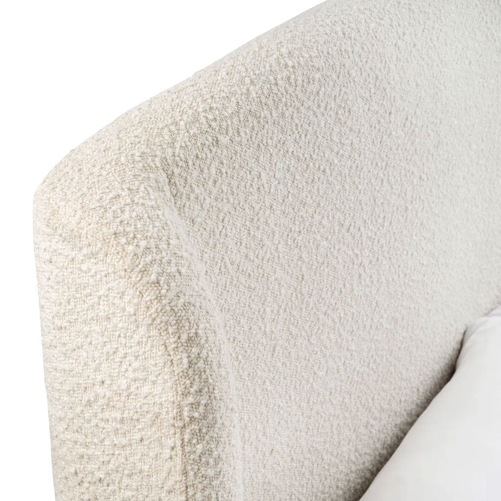 Fabric Double Bed With Black Legs - Eden