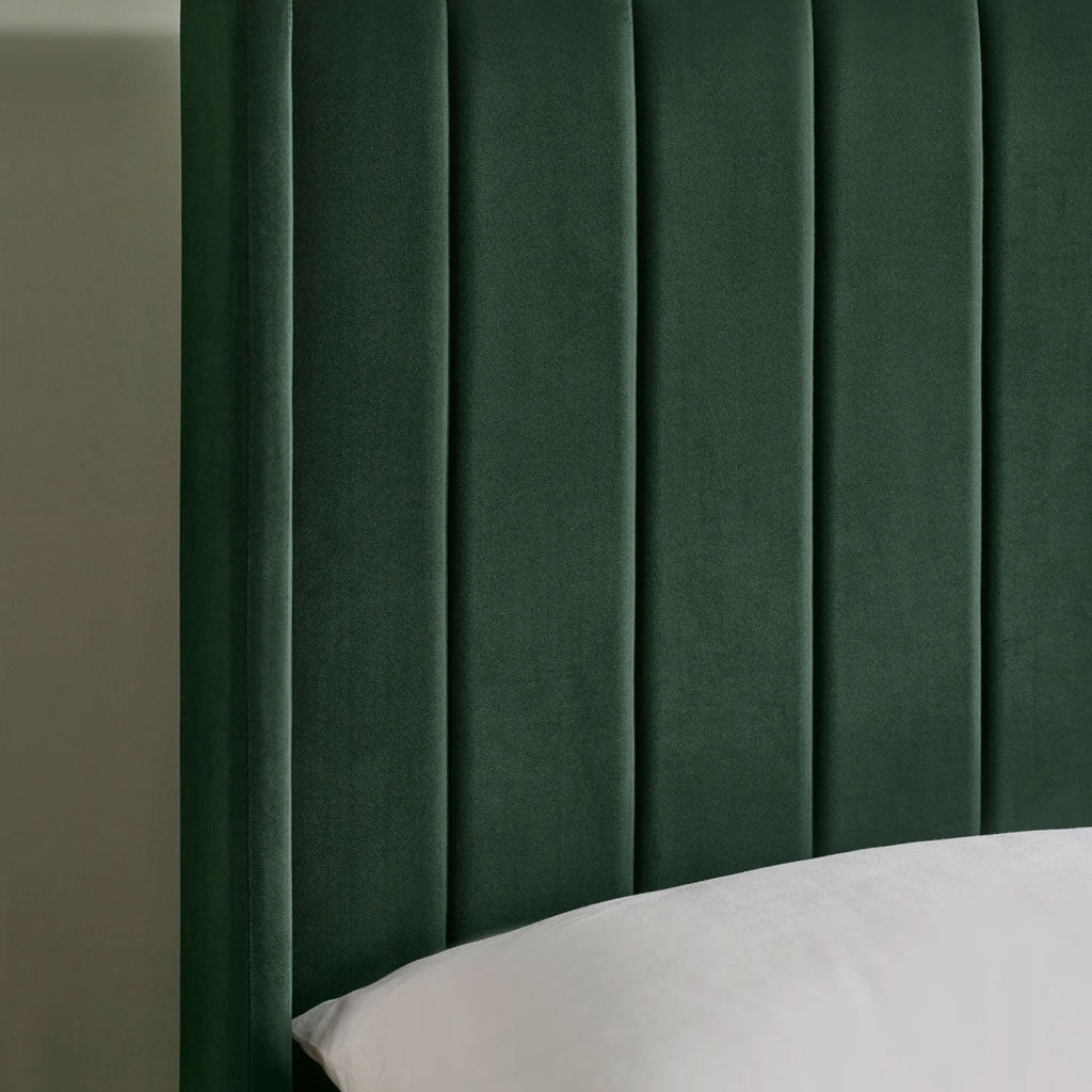 Fabric Double Bed With Dual Storage Door - Leila