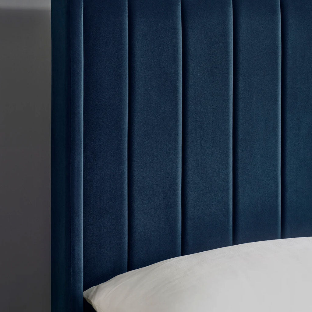 Fabric Double Bed With Dual Storage Door - Leila