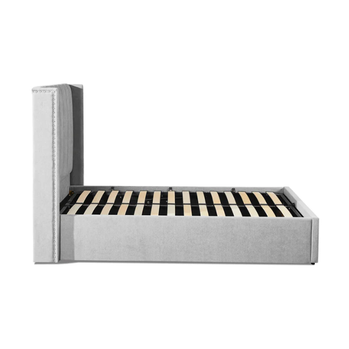 Fabric Double Bed With Storage - Amber