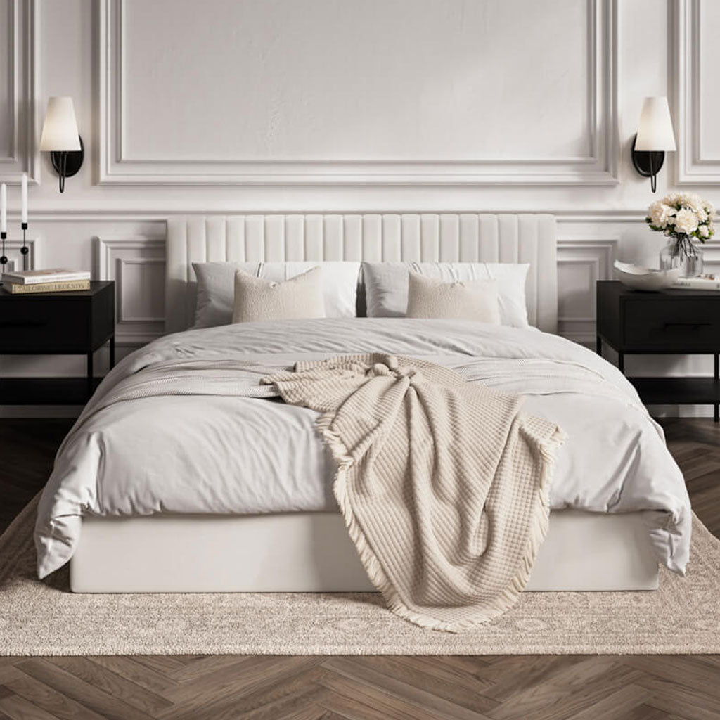 Fabric Double Ottoman Storage Bed - Berlin