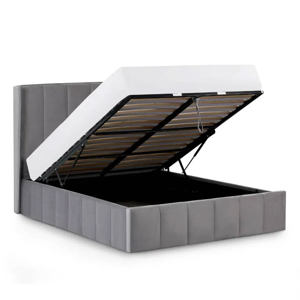 Fabric Double Ottoman Storage Bed - Katie