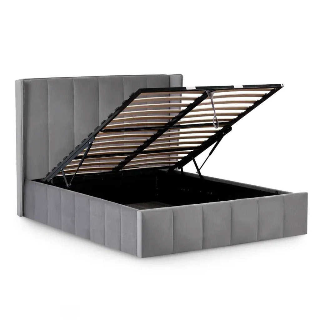 Fabric Double Ottoman Storage Bed - Katie