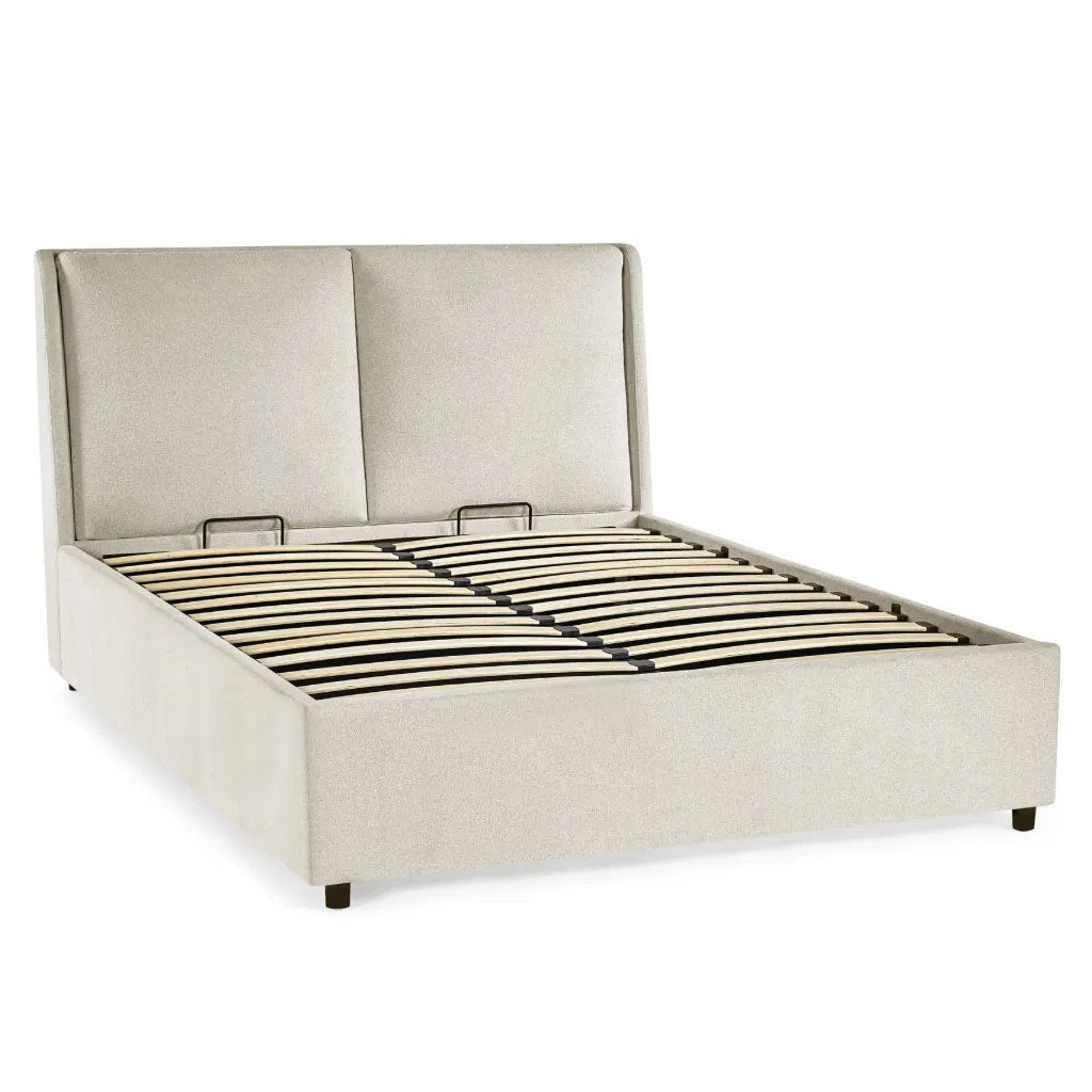 Fabric Double Ottoman Storage Bed - Maddock