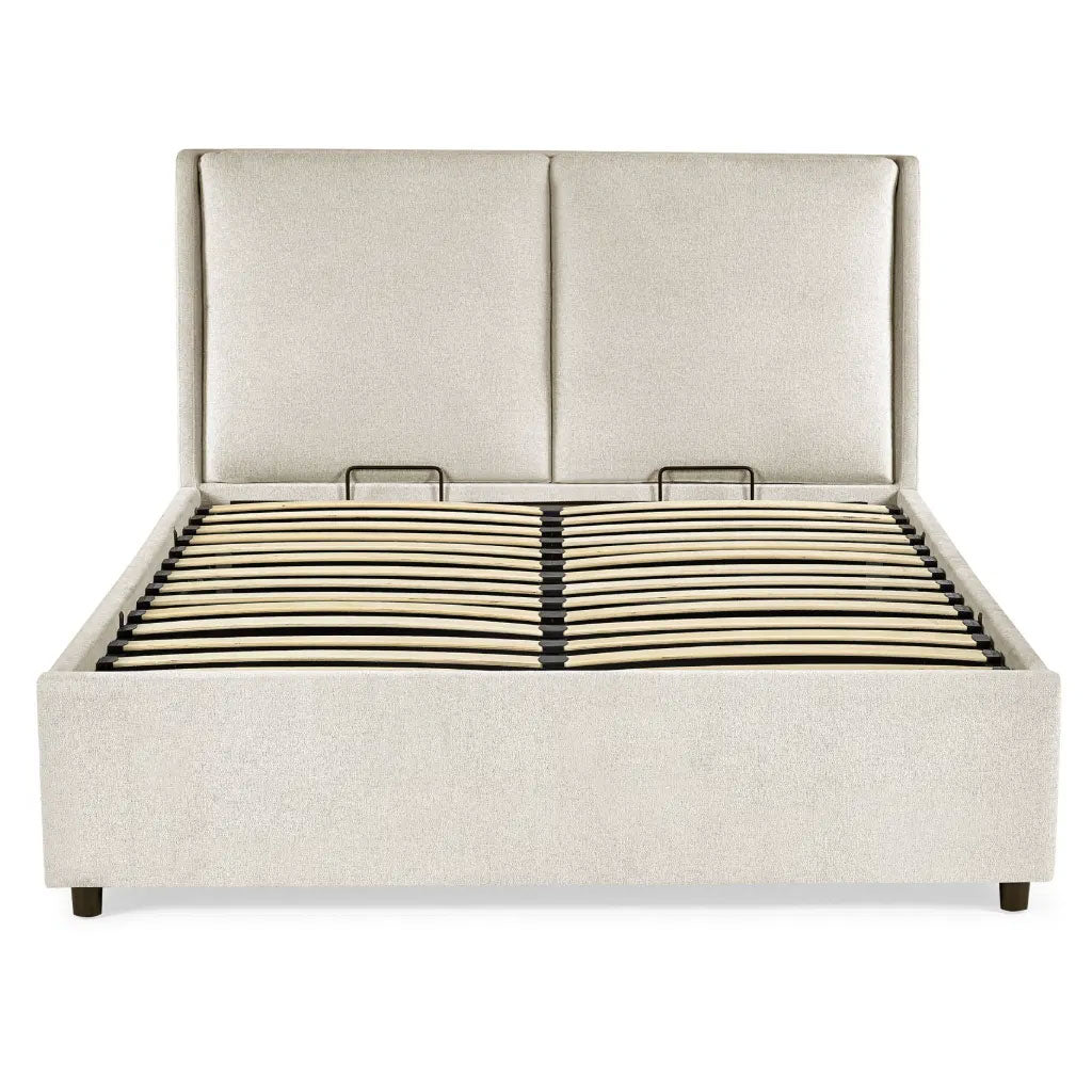 Fabric Double Ottoman Storage Bed - Maddock