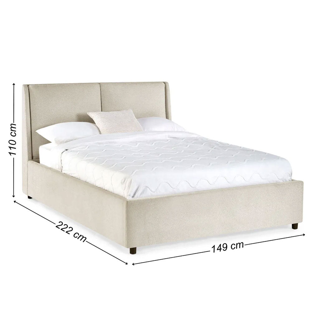 Fabric Double Ottoman Storage Bed - Maddock