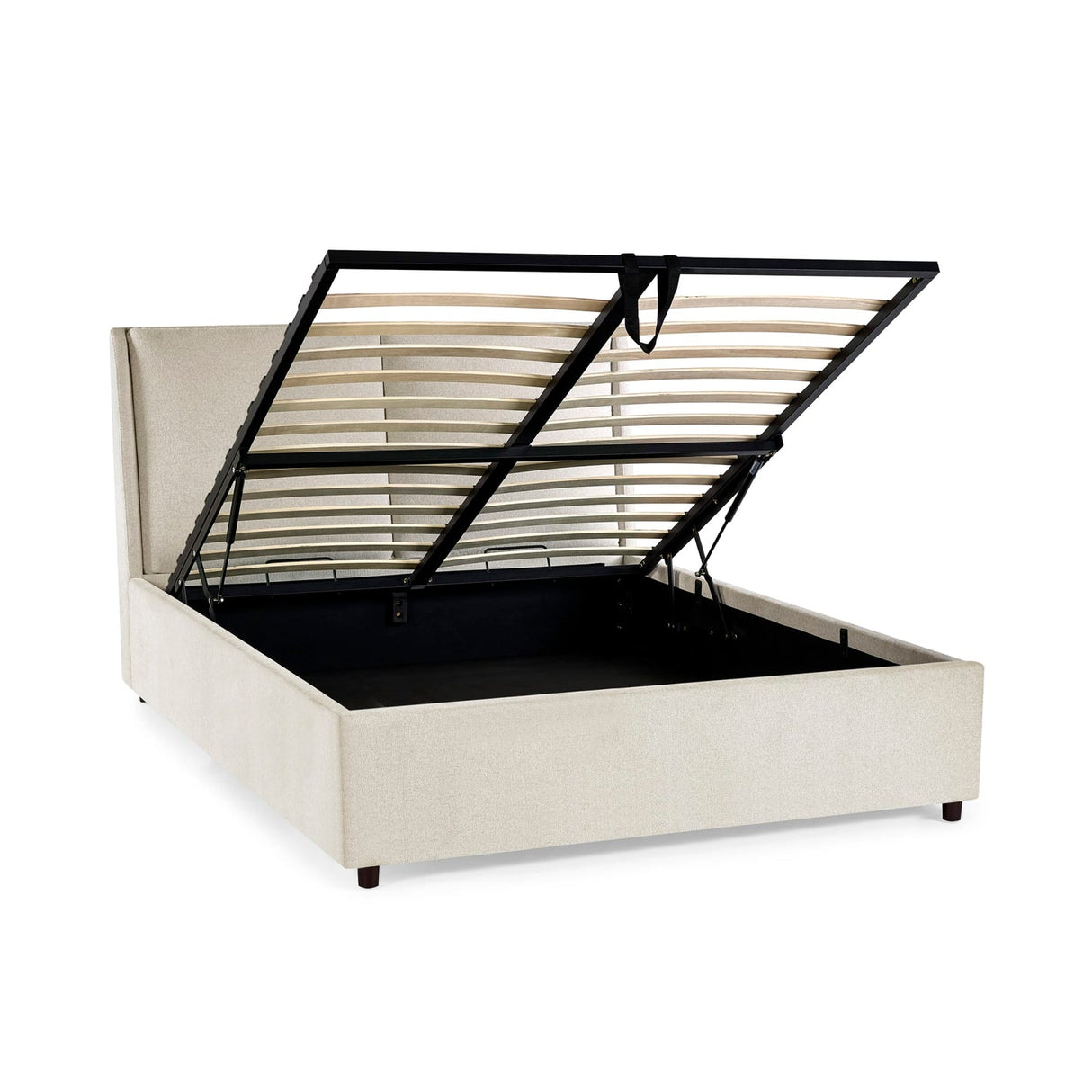 Fabric Double Ottoman Storage Bed - Maddock