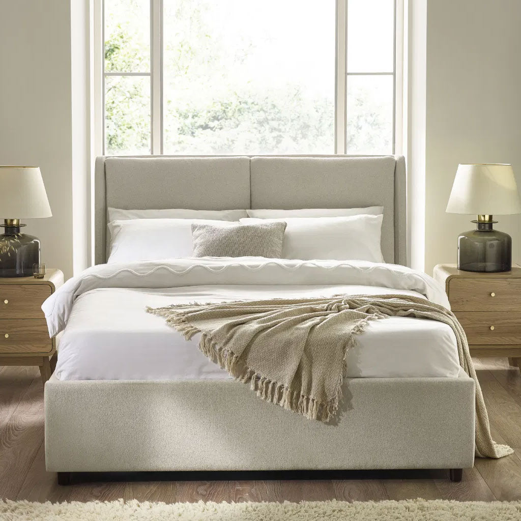 Fabric Double Ottoman Storage Bed - Maddock