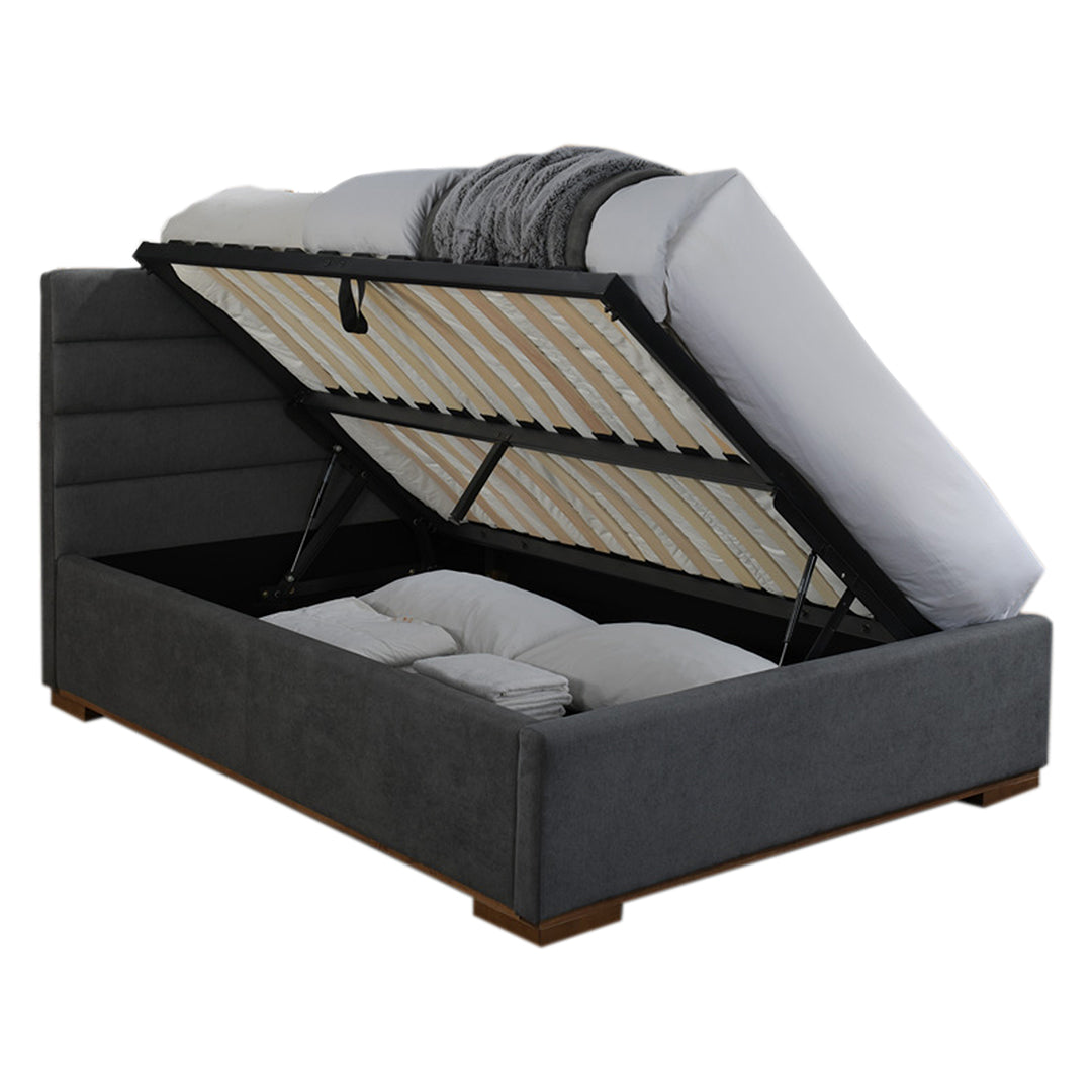 Fabric Double Ottoman Storage Bed - Mayfair