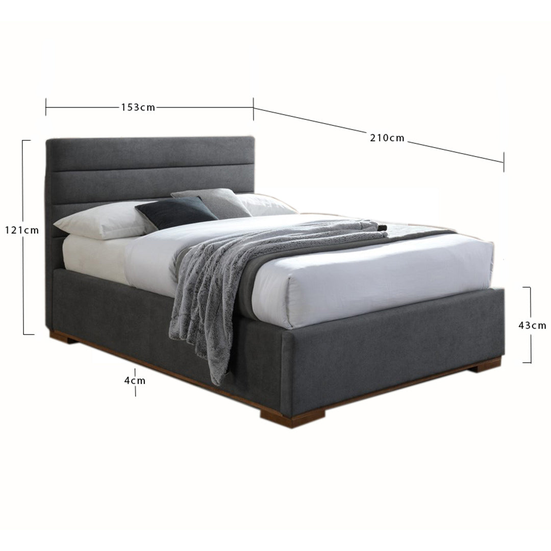 Fabric Double Ottoman Storage Bed - Mayfair