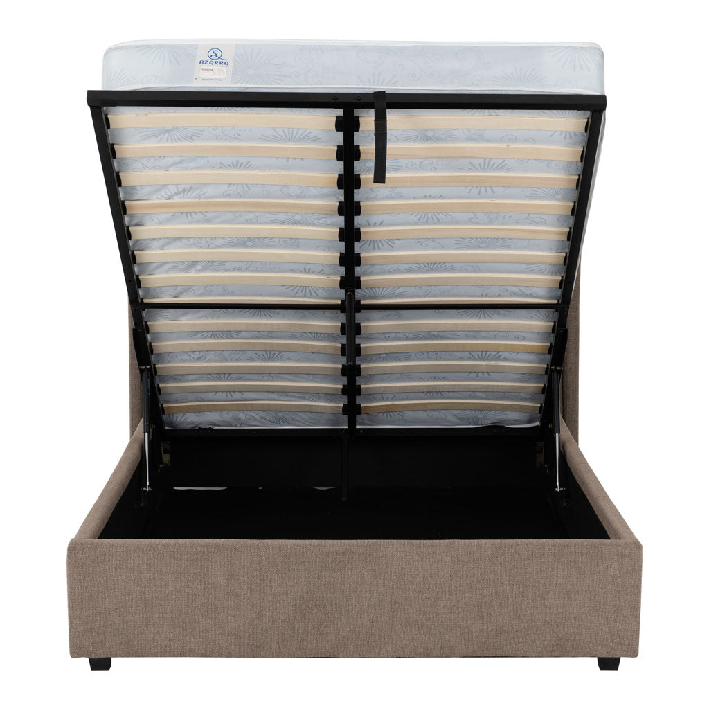 Fabric Double Ottoman Storage Bed - Verona