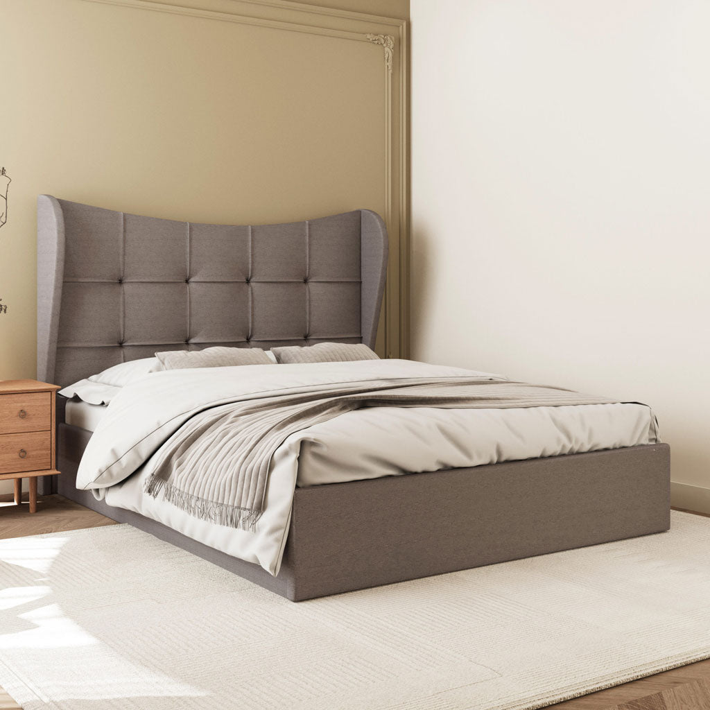 Fabric Double Ottoman Storage Bed - Verona