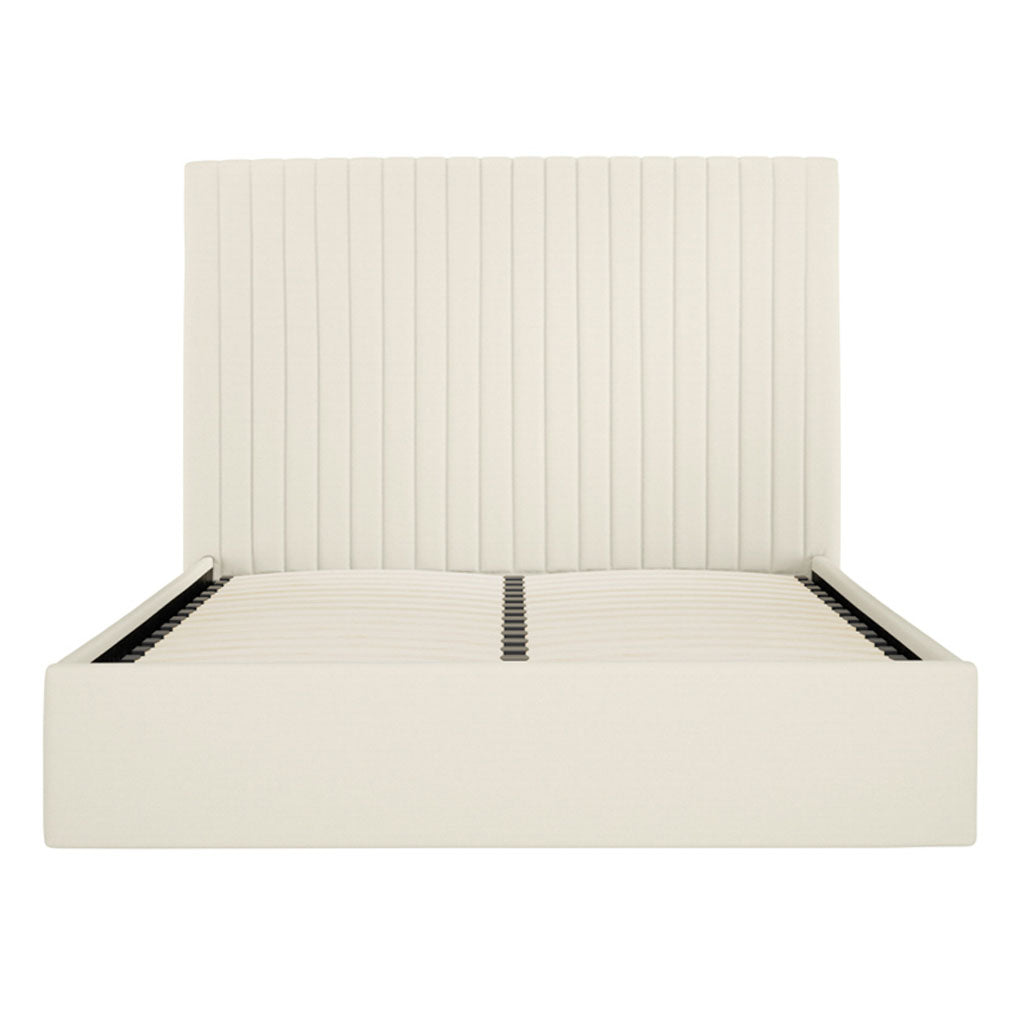 Fabric Double Ottoman Storage Bed With Tall Headboard - Berlin