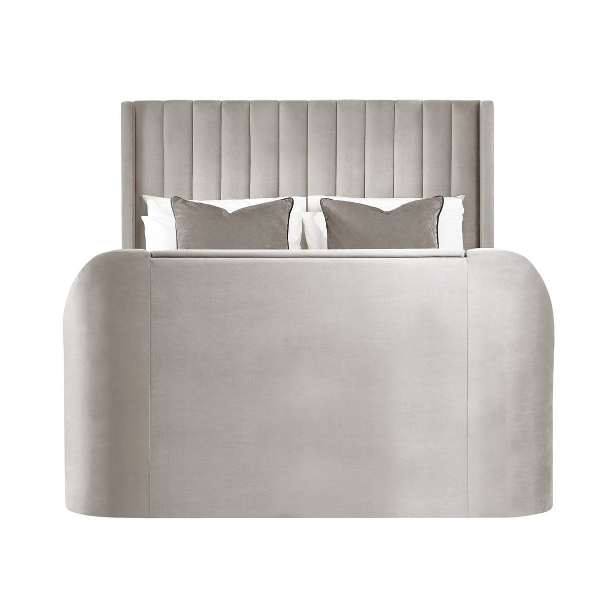 Fabric Double Ottoman TV Storage Bed - Clara