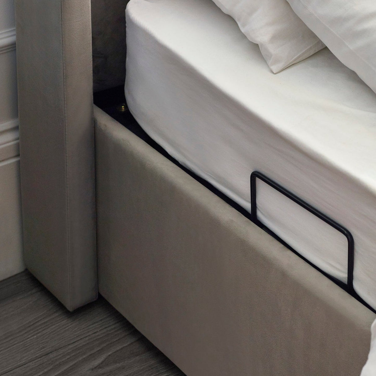Fabric Double Ottoman TV Storage Bed - Clara