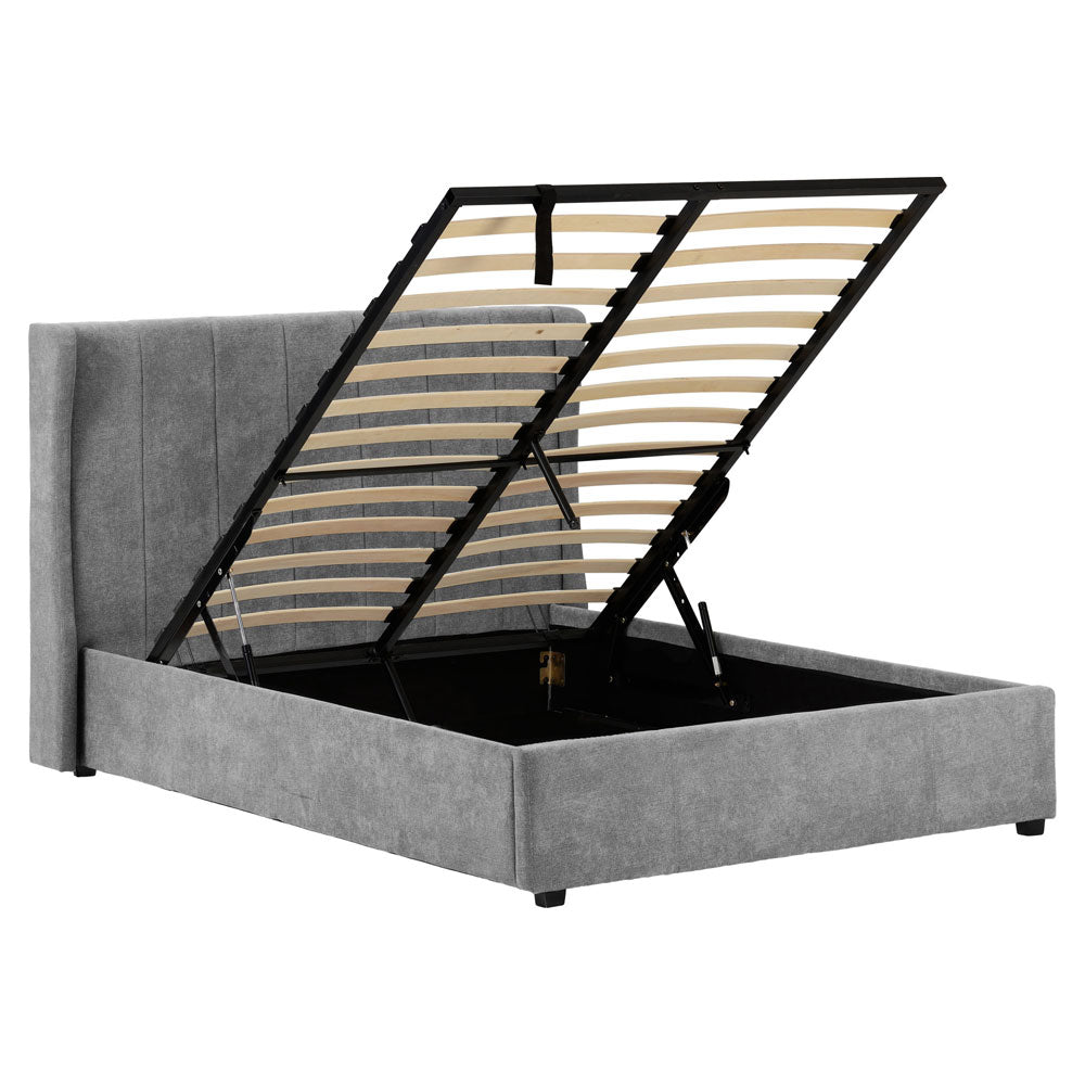 Fabric Double Ottoman Storage Bed - Amelia