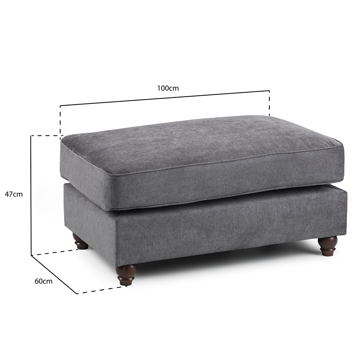 Fabric Footstool Fullback - Windsor