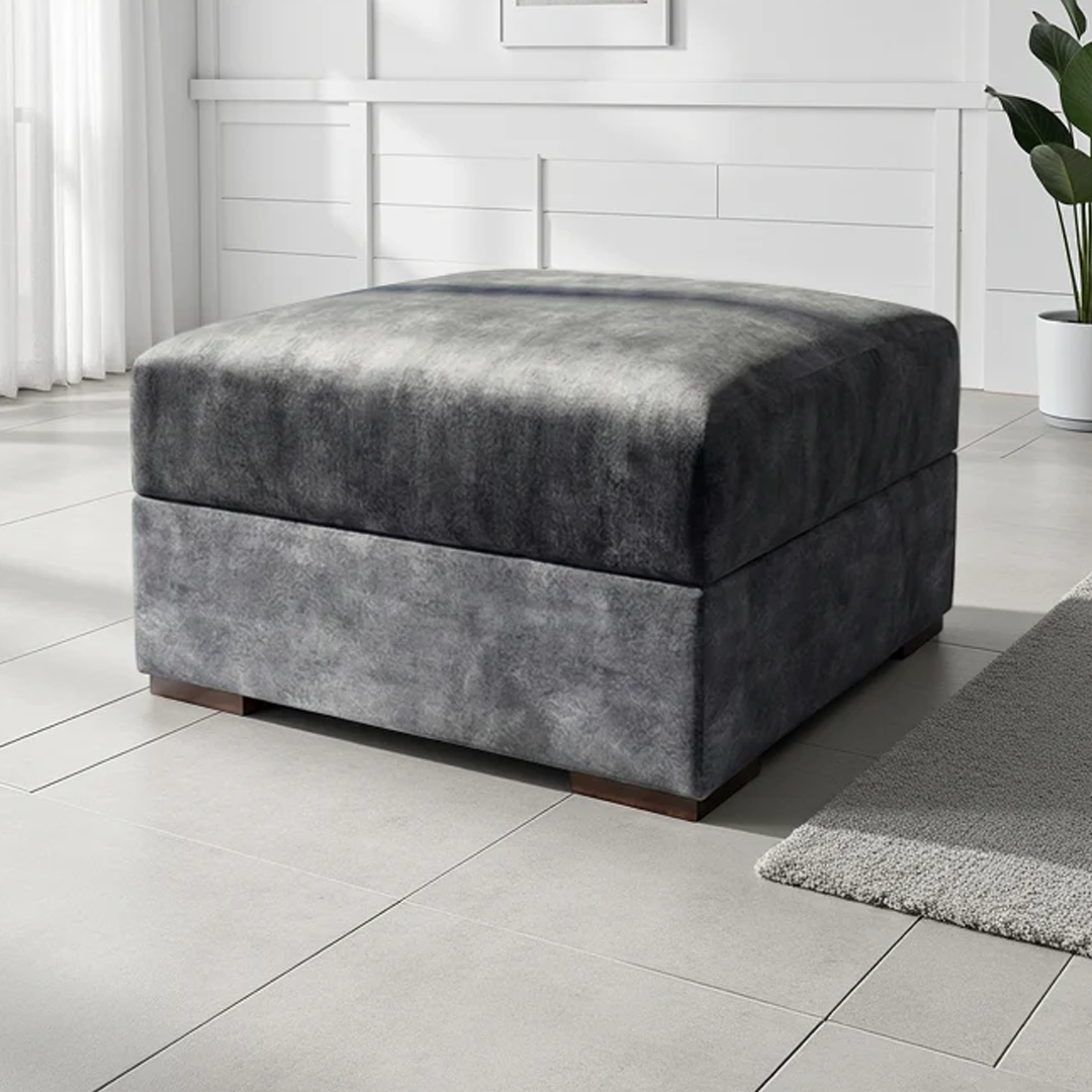 Fabric Footstool With Storage - Serena