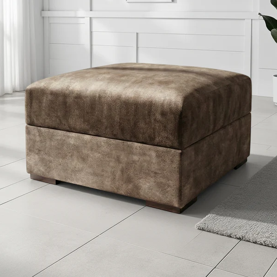 Fabric Footstool With Storage - Serena