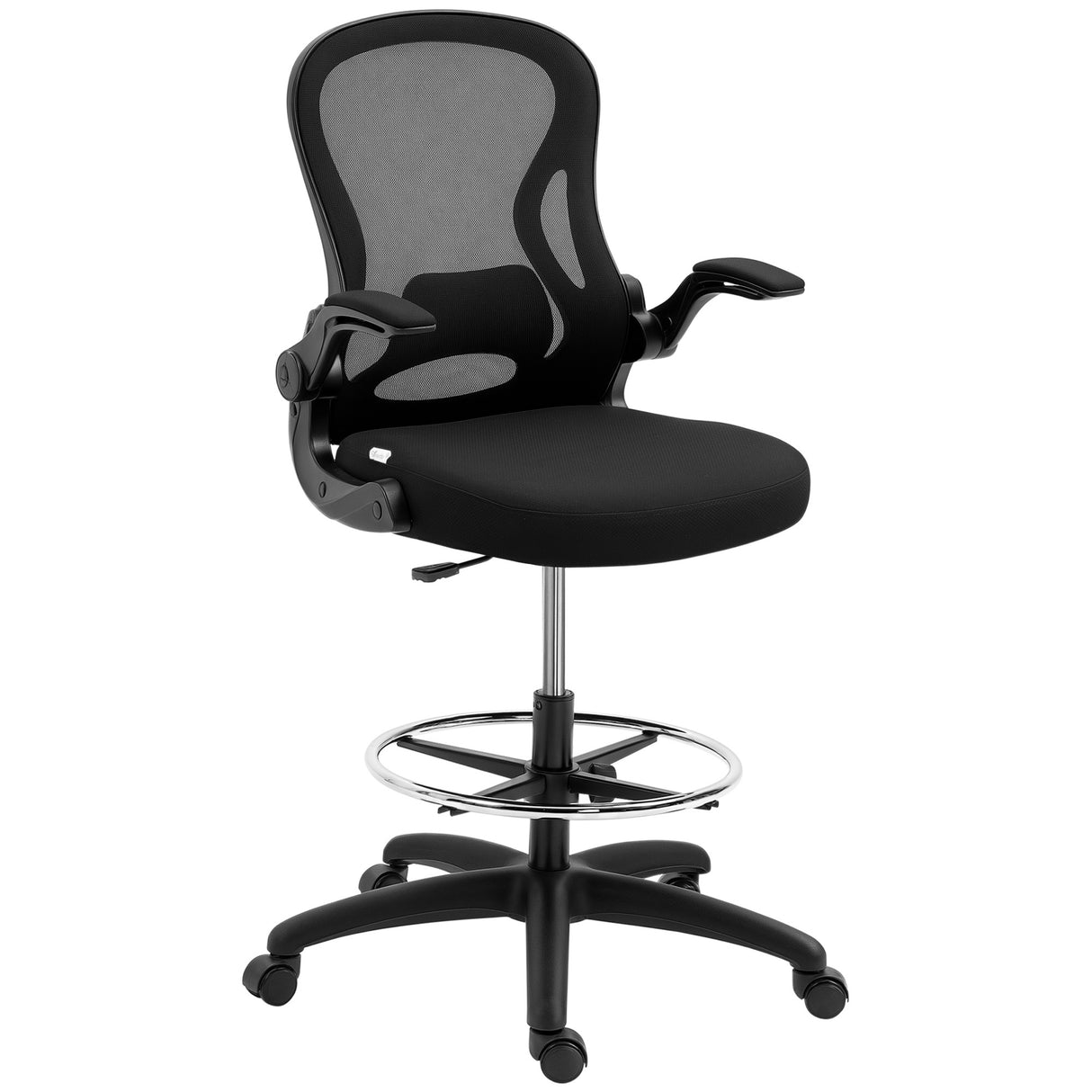 Fabric Home And Office Chair 59cm Wide With Flip-Up Armrest - Velmora