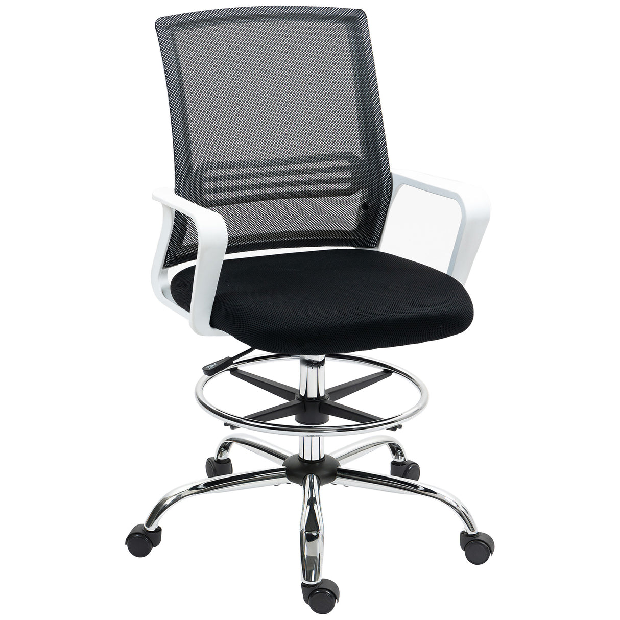 Fabric Home And Office Chair 66cm Wide With Adjustable Foot Ring - Velmora