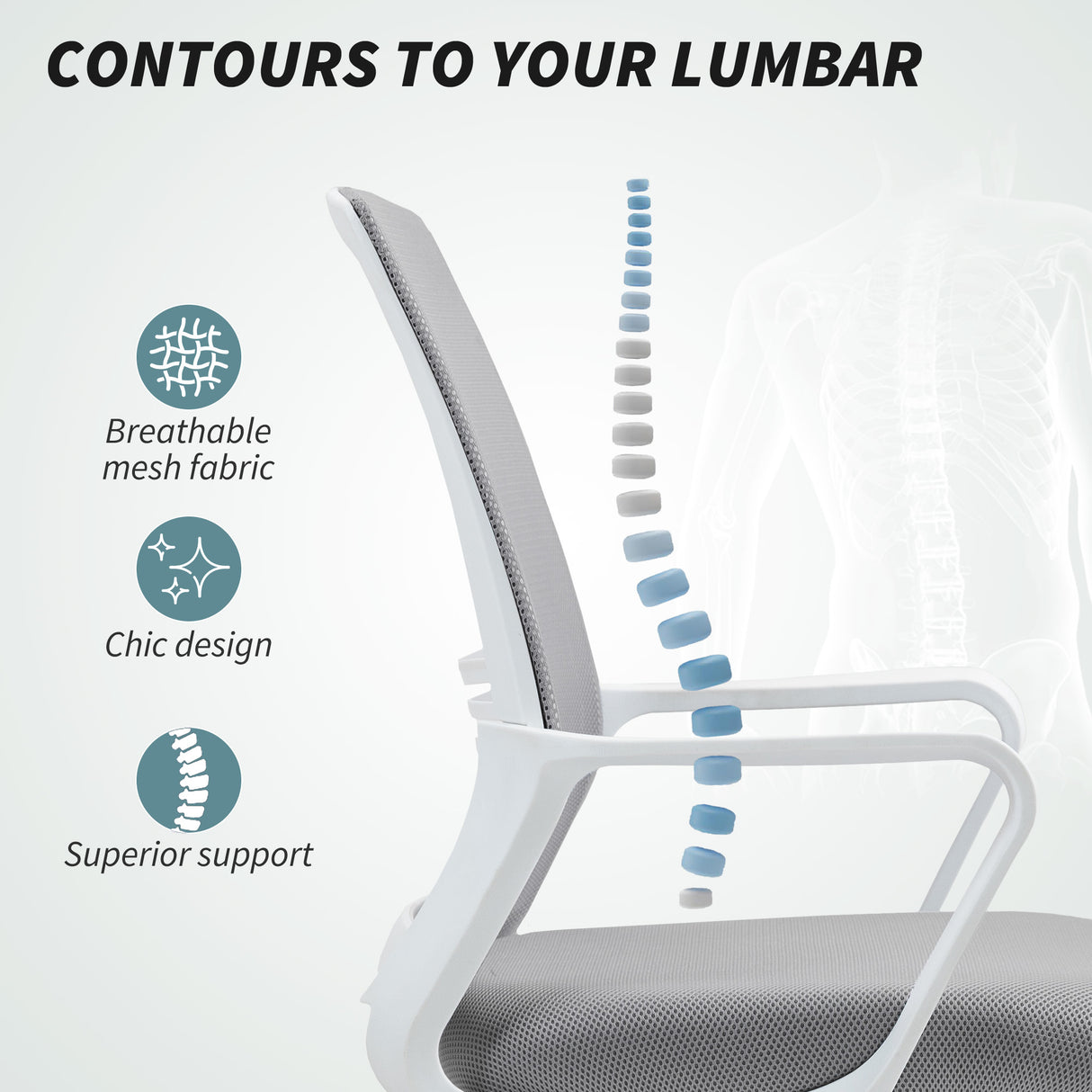 Fabric Home And Office Chair 66cm Wide With Adjustable Foot Ring - Velmora