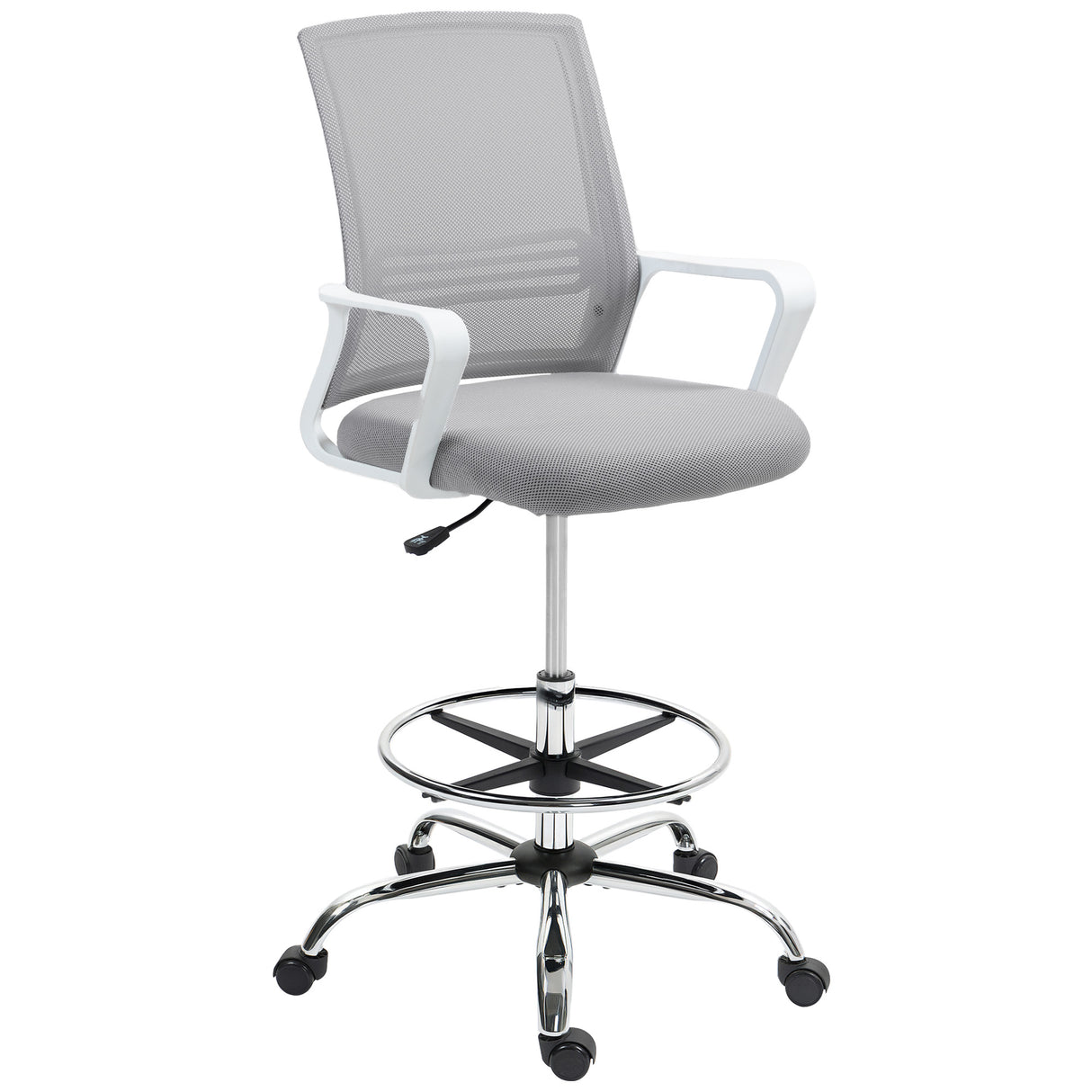 Fabric Home And Office Chair 66cm Wide With Adjustable Foot Ring - Velmora
