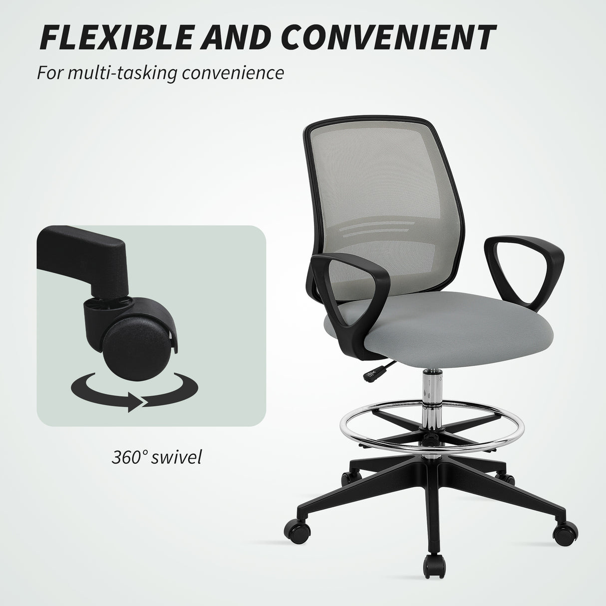 Fabric Home And Office Chair 68cm Wide With Footrest - Velmora