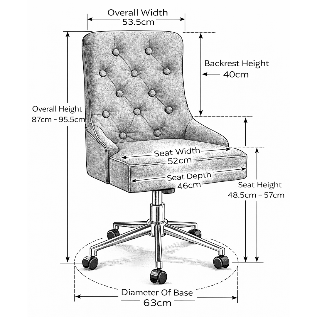 Fabric Home And Office Chair - Swansley
