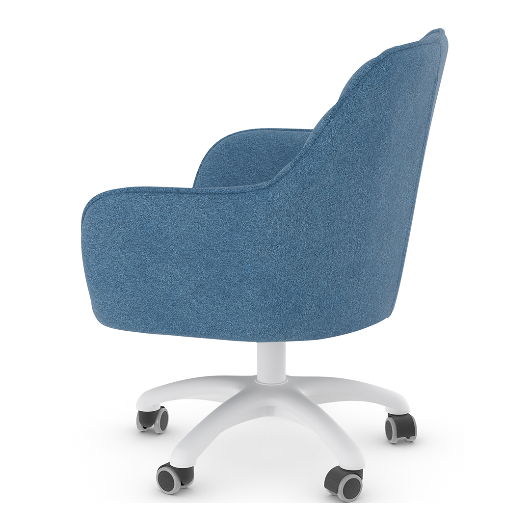 Fabric Home And Office Chair With White Frame - Arden