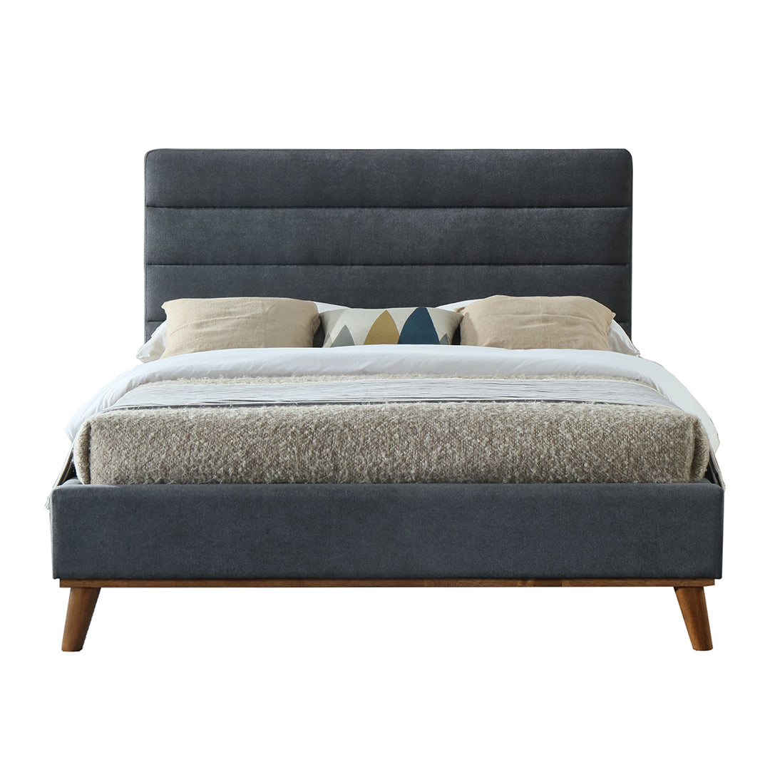 Fabric King Size Bed With Sprung Slatted Base - Mayfair