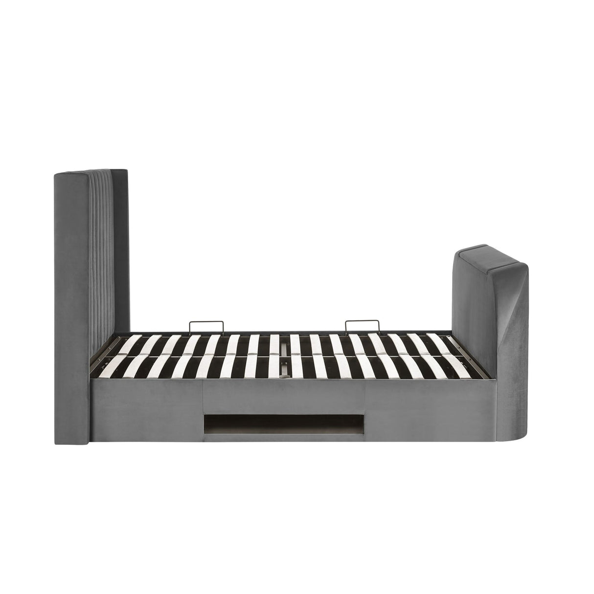 Fabric King Size Ottoman TV Storage Bed - Clara
