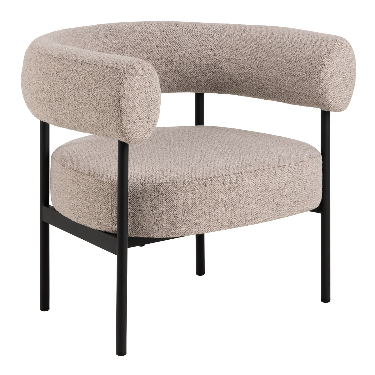 Fabric Lounge Chair With Black Steel Legs - Oakfield