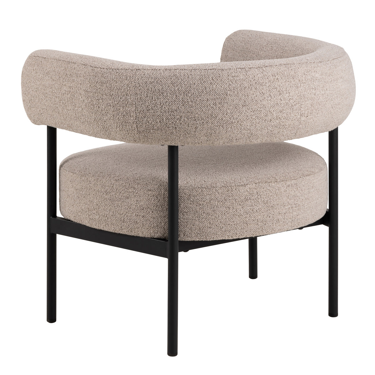 Fabric Lounge Chair With Black Steel Legs - Oakfield