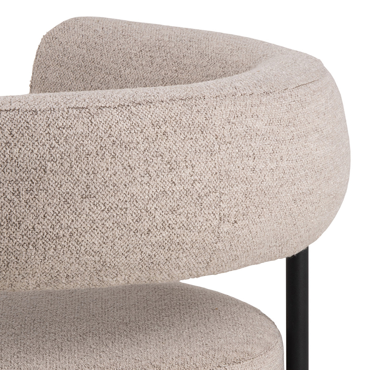 Fabric Lounge Chair With Black Steel Legs - Oakfield