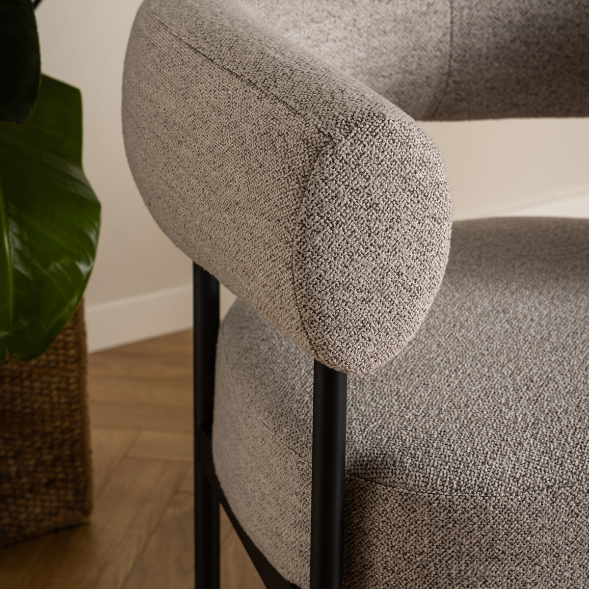 Fabric Lounge Chair With Black Steel Legs - Oakfield