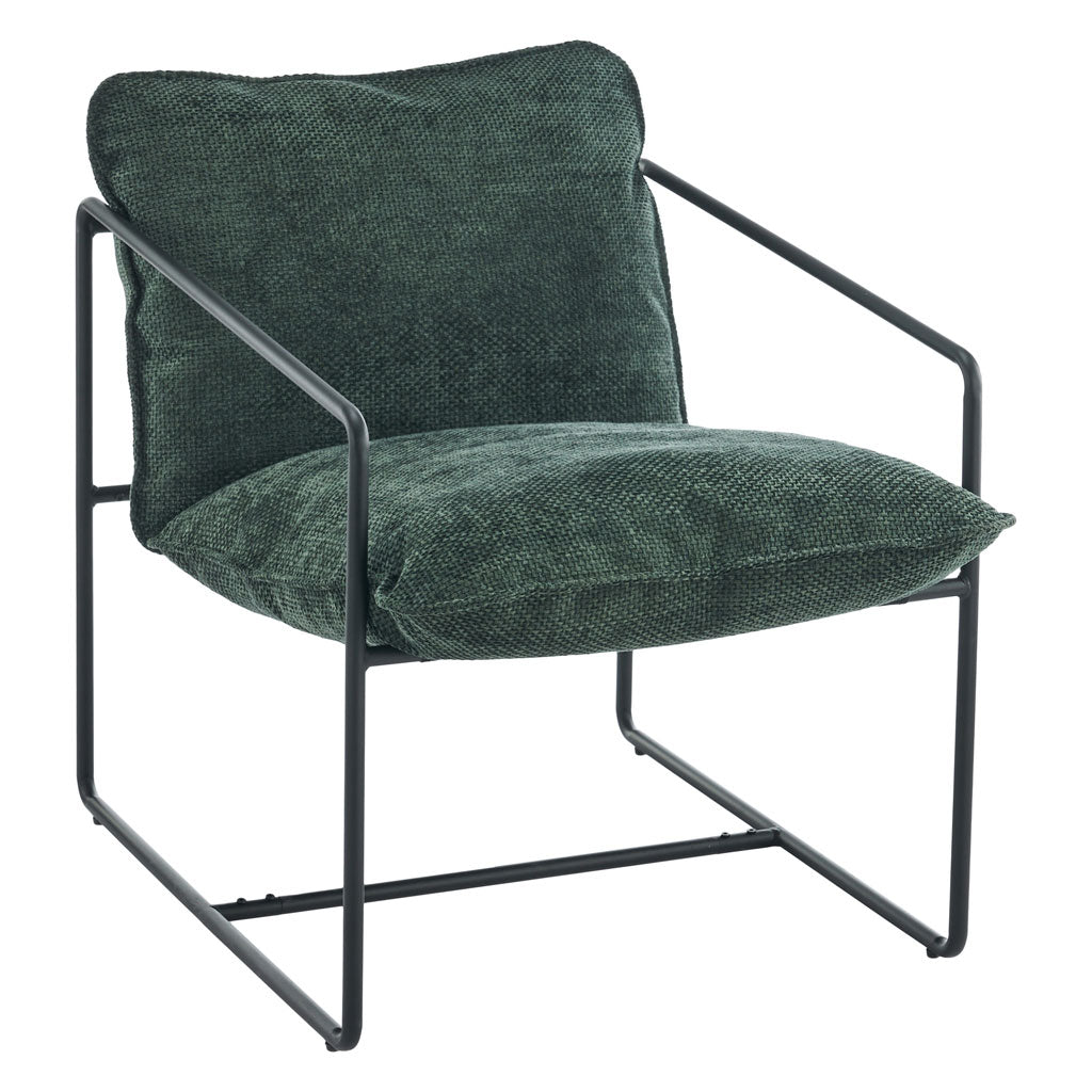 Fabric Occasional Chair With Black Metal Frame - Tivoli