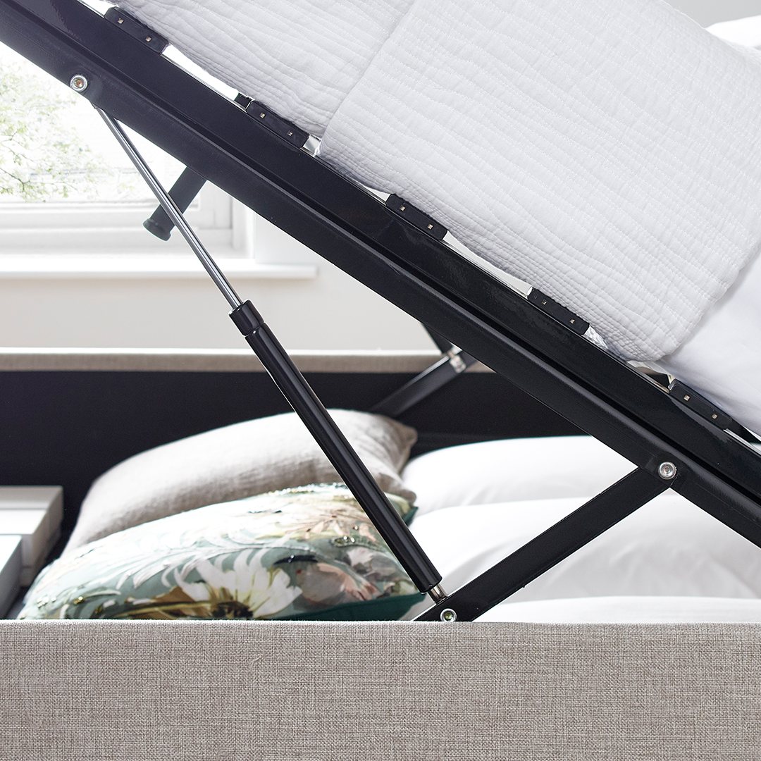 Fabric Ottoman Storage King Size Bed - Brandon