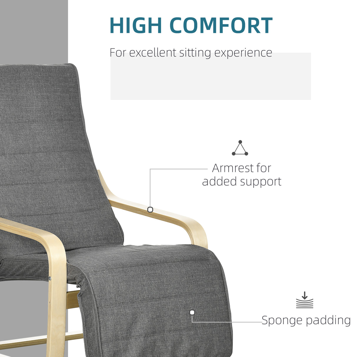 Fabric Recliner Chair 66.5cm Wide With Footrest - Velmora